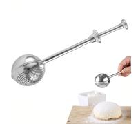 Flour Shaker, 304 Stainless Steel Icing Sugar Shaker with Long Handle Small Kitchen Dusting Shaker Powder Duster Spices Flour Sifter Cocoa Chocolate Shaker for Home Bakers Baking Tool