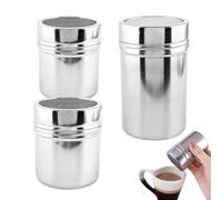 Flour Shaker Duster,Powdered Sugar Sifter Baking Tool - Stainless Steel Container Baking Dispenser for Kitchen Bakery Picnic Food Truck Restaurant