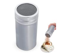 Flour Shaker Large Chocolate Sugar Powder Shaker Duster with Lid 2.7×5 in Mesh Powder Flour Dredger Stainless Steel Fine Mesh for Cocoa and Craft Spice DIY Coffee Cappuccino Icing Sugar