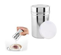Flour Shaker,Stainless Container Sifter,Chocolate Shaker for Cappuccino,Coffee Powder Dispenser Icing Sugar Shakers with Fine Steel Mesh Sieve for Salt/Spice/Powdered/Pepper of Baking Seasoning Jars