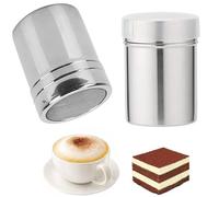 Flour Shaker,Stainless Container Sifter,Chocolate Shaker for Cappuccino,Coffee Powder Dispenser Icing Sugar Shakers with Fine Steel Mesh Sieve Chocolate Powder Shaker Flour Sifter for Kitchen Craft