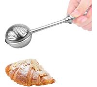 Flour Sifter for Baking, Powdered Sugar Shaker Duster, 304 Stainless Steel One-Hand Operated Flour Duster, Dusting Wand Sprinkler Dispenser for Sugar Tea Spices Strainers