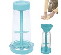 Flour Sifter for Baking, Rotary Flour Duster for Bread Baking with Funnel, Food Grade Plastic Powdered Sugar Sifter with Clear Chamber, One Hand Shaker for Cakes Kitchen