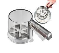 Flour Sifter - Stainless Steel Double Layer | Fine Mesh Sieve Strainer | Semi-Automatic Flour Sieve Baking Supplies for Playroom Study Table Household Kitchen Living Room