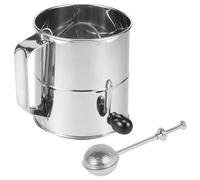 Flour Sifter with Hand Crank 5/8 Cup Stainless Steel Fine Mesh Flour Sieve Rotary Flour Sieves and Strainers Flour Shaker with Powdered Sugar Duster Detachable Flour Dispenser Shaker for Baking Cakes