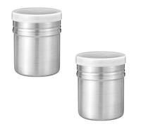 Flour Sugar Salt Shaker,2 Pcs Stainless Steel Chocolate Powder Shaker Fine Mesh Flour Duster Spice Shaker with Lid Baking Flour Sieve for Syrup,Cream,PowderedSugar,Cocoa,Cappuccino,Drinks,Baking