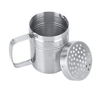 Flour Sugar Salt Shaker Stainless Steel Chocolate Flour Icing Sugar Shaker 3.5x2.6 in with Holes Lid Handle Seasoning Salt Bottle for Cocoa Flour Coffee Sifter Spice Dispenser