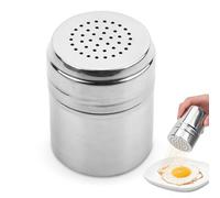 Flour Sugar Salt Shaker Stainless Steel Fine Mesh Flour Sifter with Medium Hole Icing Sugar Shaker Seasoning Bottle 3.4×2.7×2.7inch for Kitchen Craft