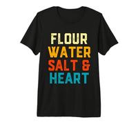 Flour Water Salt Heart Sourdough Bread Baker Ingredients Premium T-Shirt
