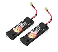 FLOUREON 7.2V 3000mAh NiMH 6 Cell Rechargeable RC Battery with Tamiya Plug for Popular Standard RC Cars including Traxxas, LOSI, Associated, HPI, Tamiya, Kyosho (2pack)