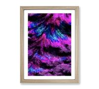 Flourish Abstract Framed Print for Living Room Bedroom Home Office Décor, Wall Art Picture Ready to Hang, Oak A4 Frame (34 x 25 cm)