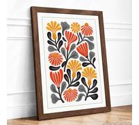 Flourish Botanical Framed Wall Art Print A2 (59.4×42cm) Walnut, Wall Decor for Living Room, Bedroom, Office & Home, Ready to Hang, Art Gift