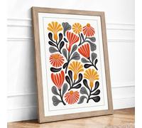 Flourish Botanical Framed Wall Art Print A3 (42×29.7cm) Oak, Wall Decor for Living Room, Bedroom, Office & Home, Ready to Hang, Art Gift
