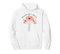 Flourish Like A Flower Psalm 103:15 Christian Floral Design Pullover Hoodie