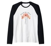 Flourish Like A Flower Psalm 103:15 Christian Floral Design Raglan Baseball Tee