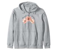 Flourish Like A Flower Psalm 103:15 Christian Floral Design Zip Hoodie