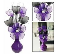 Flourish Purple Vases with Artificial Flowers Pre-Arranged - Perfect for Home Decor and Living Room Decoration, Bedroom or Bathroom Ornament