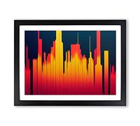 Flourishing Abstract City Skyline H1022 Framed Print for Living Room Bedroom Home Office Décor, Wall Art Picture Ready to Hang, Black A4 Frame (34 x 25 cm)