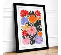 Flourishing Blooms Botanical Framed Wall Art Print A3 (42×29.7cm) Black, Wall Decor for Living Room, Bedroom, Office & Home, Ready to Hang, Art Gift