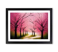 Flourishing Cherry Blossom Trees H1022 Framed Print for Living Room Bedroom Home Office Décor, Wall Art Picture Ready to Hang, Black A4 Frame (34 x 25 cm)