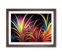 Flourishing Fireworks H1022 Framed Print for Living Room Bedroom Home Office Décor, Wall Art Picture Ready to Hang, Walnut A3 Frame (46 x 34 cm)