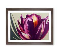 Flourishing Flower H1022 Framed Print for Living Room Bedroom Home Office Décor, Wall Art Picture Ready to Hang, Walnut A3 Frame (46 x 34 cm)