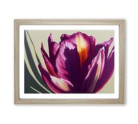Flourishing Flower H1022 Framed Print for Living Room Bedroom Home Office Décor, Wall Art Picture Ready to Hang, Oak A4 Frame (34 x 25 cm)