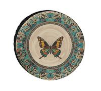 Flourishing Garden Butterfly 32 Inch Oxford Spare Tire Cover Travel Accessories Waterproof Dustproof Tire Cover for RV Jeep SUV Camper