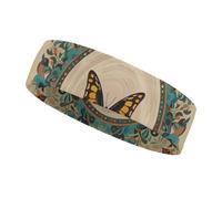 Flourishing Garden Butterfly Headbands for Women & Men Sports Headband, Fits All Head Sizes, Ultra Absorbent & Non-Slip Sweatband for Running, Yoga, Gym