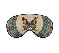 Flourishing Garden Butterfly Sleep Mask with Adjustable Strap, Breathable Sleep Masks for Women Men, Soft Eye Mask for Side Sleepers, Travel, Office Nap, Airplane & Blocking Light
