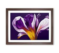 Flourishing Iris Flowers H1022 BLK Framed Print for Living Room Bedroom Home Office Décor, Wall Art Picture Ready to Hang, Walnut A3 Frame (46 x 34 cm)