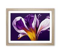 Flourishing Iris Flowers H1022 BLK Framed Print for Living Room Bedroom Home Office Décor, Wall Art Picture Ready to Hang, Oak A4 Frame (34 x 25 cm)