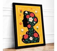 Flourishing Mind Botanical Framed Wall Art Print A1 Black