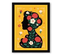 Flourishing Mind Botanical Framed Wall Art Print A2 (59.4×42cm) Black, Wall Decor for Living Room, Bedroom, Office & Home, Ready to Hang, Art Gift