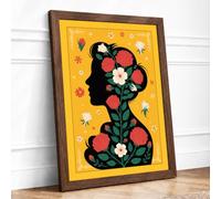 Flourishing Mind Botanical Framed Wall Art Print A2 (59.4×42cm) Walnut,