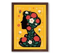 Flourishing Mind Botanical Framed Wall Art Print A2 (59.4×42cm) Walnut, Wall Decor for Living Room, Bedroom, Office & Home, Ready to Hang, Art Gift