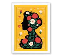 Flourishing Mind Botanical Framed Wall Art Print A2 (59.4×42cm) White, Wall Decor for Living Room, Bedroom, Office & Home, Ready to Hang, Art Gift