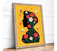 Flourishing Mind Botanical Framed Wall Art Print A3 Oak