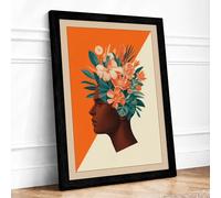 Flourishing Mind Modern Framed Wall Art Print A3 (42×29.7cm) Black, Wall Decor for Living Room, Bedroom, Office & Home, Ready to Hang, Art Gift