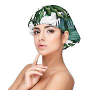 Flourishing Palm Leaves,Adult's Satin Sleeping Cap - Women's Elastic Sleep Bonnet, Adjustable Overnight Hair Cover