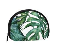Flourishing Palm Leaves, Women's Storage Bag Shell Makeup Bag Small Coin Purse Shell Change Pouch