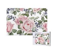 Flourishing Pink Rose,1000 Pieces Wooden Jigsaw Family Game Jigsaw Puzzles for Adults Teens Home Decor