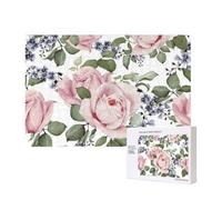 Flourishing Pink Rose,300 Pieces Wooden Jigsaw Family Game Jigsaw Puzzles for Adults Teens Home Decor