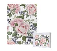 Flourishing Pink Rose,500 Pieces Wooden Jigsaw Family Game Jigsaw Puzzles for Adults Teens