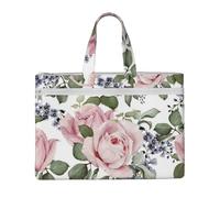 Flourishing Pink Rose,Canvas Document Bag Zipper File Tote Bag Handbag Briefcase for School Office