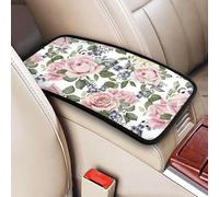 Flourishing Pink Rose, Vehicle Center Console Armrest Cover Pad Soft Comfort Car Handrail Box Cushion Universal