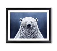 Flourishing Polar Bear H1022 Framed Print for Living Room Bedroom Home Office Décor, Wall Art Picture Ready to Hang, Black A3 Frame (46 x 34 cm)