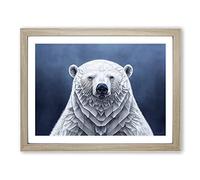 Flourishing Polar Bear H1022 Framed Print for Living Room Bedroom Home Office Décor, Wall Art Picture Ready to Hang, Oak A4 Frame (34 x 25 cm)