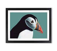 Flourishing Puffin Bird H1022 Framed Print for Living Room Bedroom Home Office Décor, Wall Art Picture Ready to Hang, Black A4 Frame (34 x 25 cm)