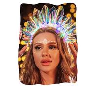 Flovel LED Crown Headband Light Up Goddess of Freedom Headbands Glowing Party Carnival Hair Accessories for Women